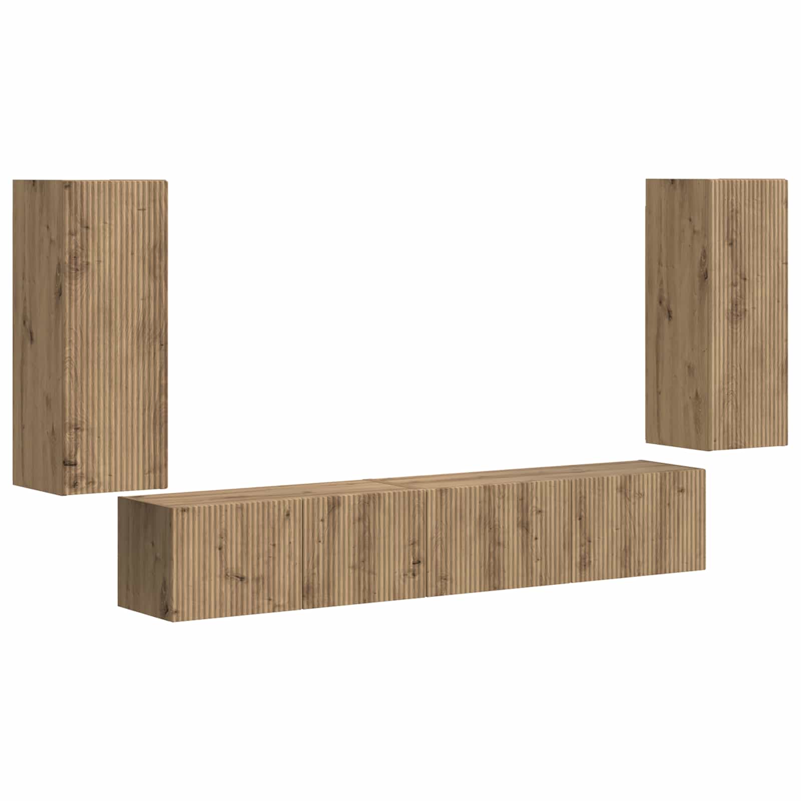 Σετ επίπλου τηλεόρασης 4 pcs Artisan Oak Επεξεργασμένο ξύλο