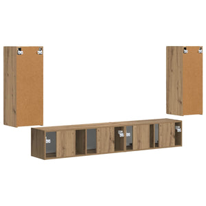 Σετ επίπλου τηλεόρασης 4 pcs Artisan Oak Επεξεργασμένο ξύλο - Pakobazaar
