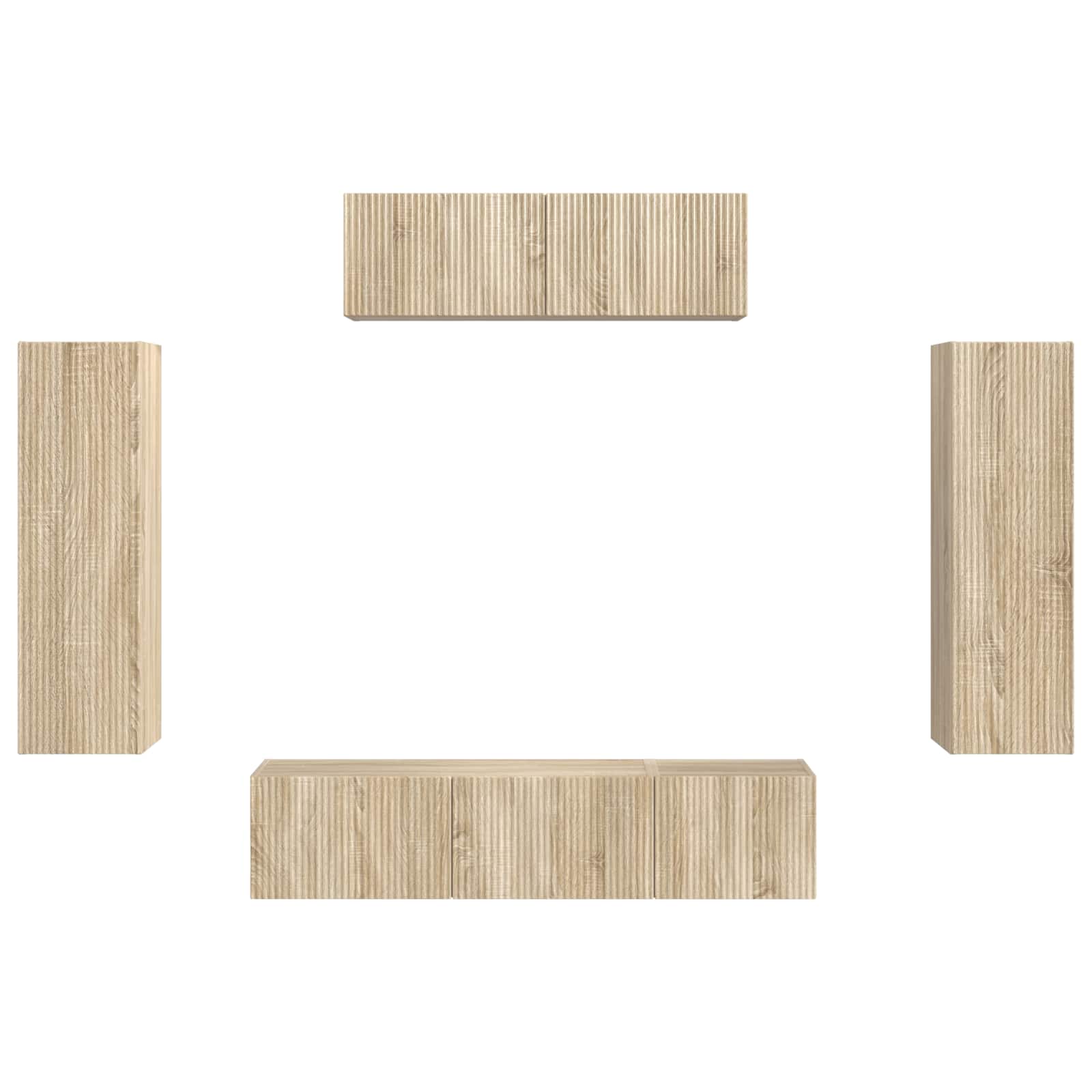 Ντουλάπι TV 5 pcs Δρύς Sonoma