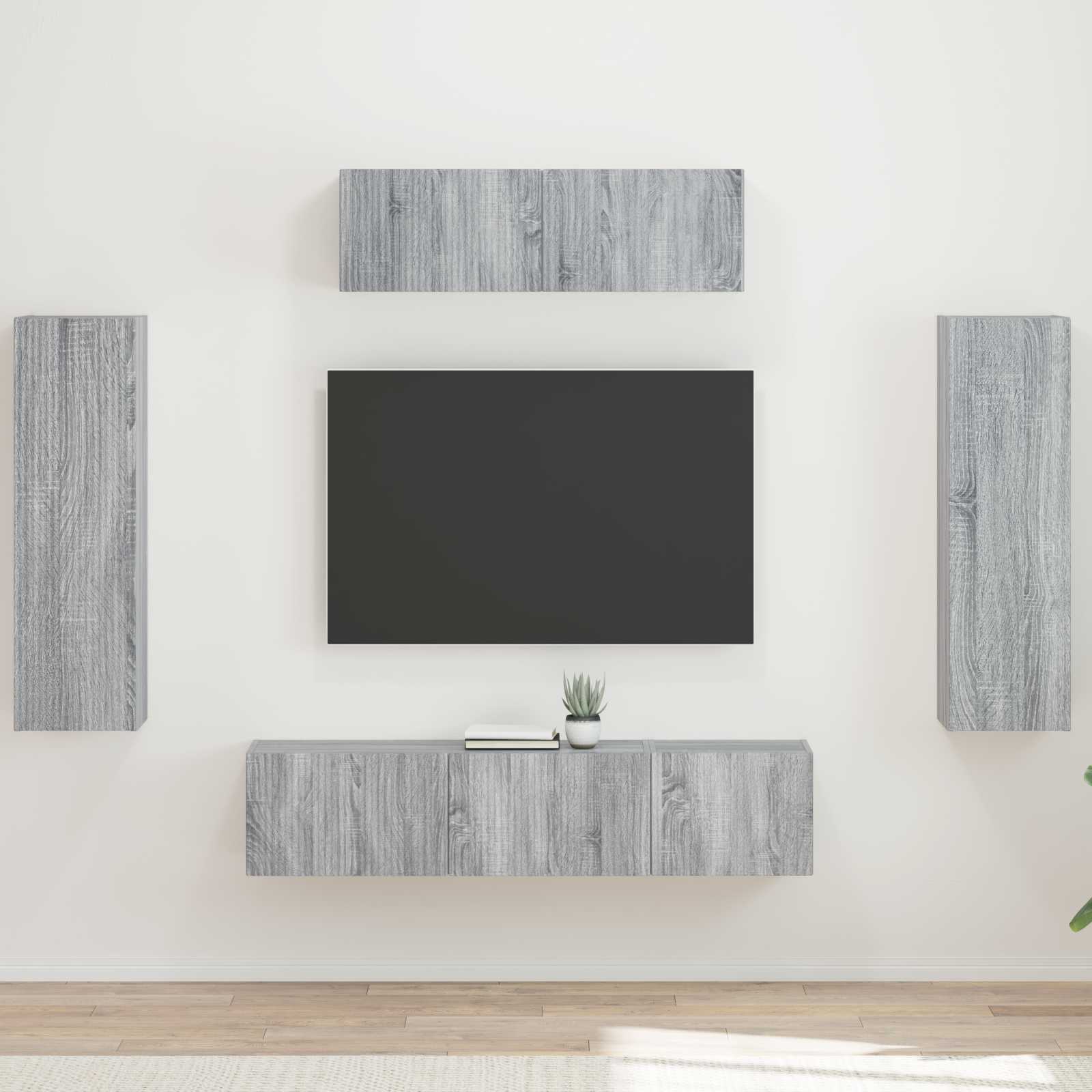 Ντουλάπι TV 5 pcs Γκρίζο Σονομα