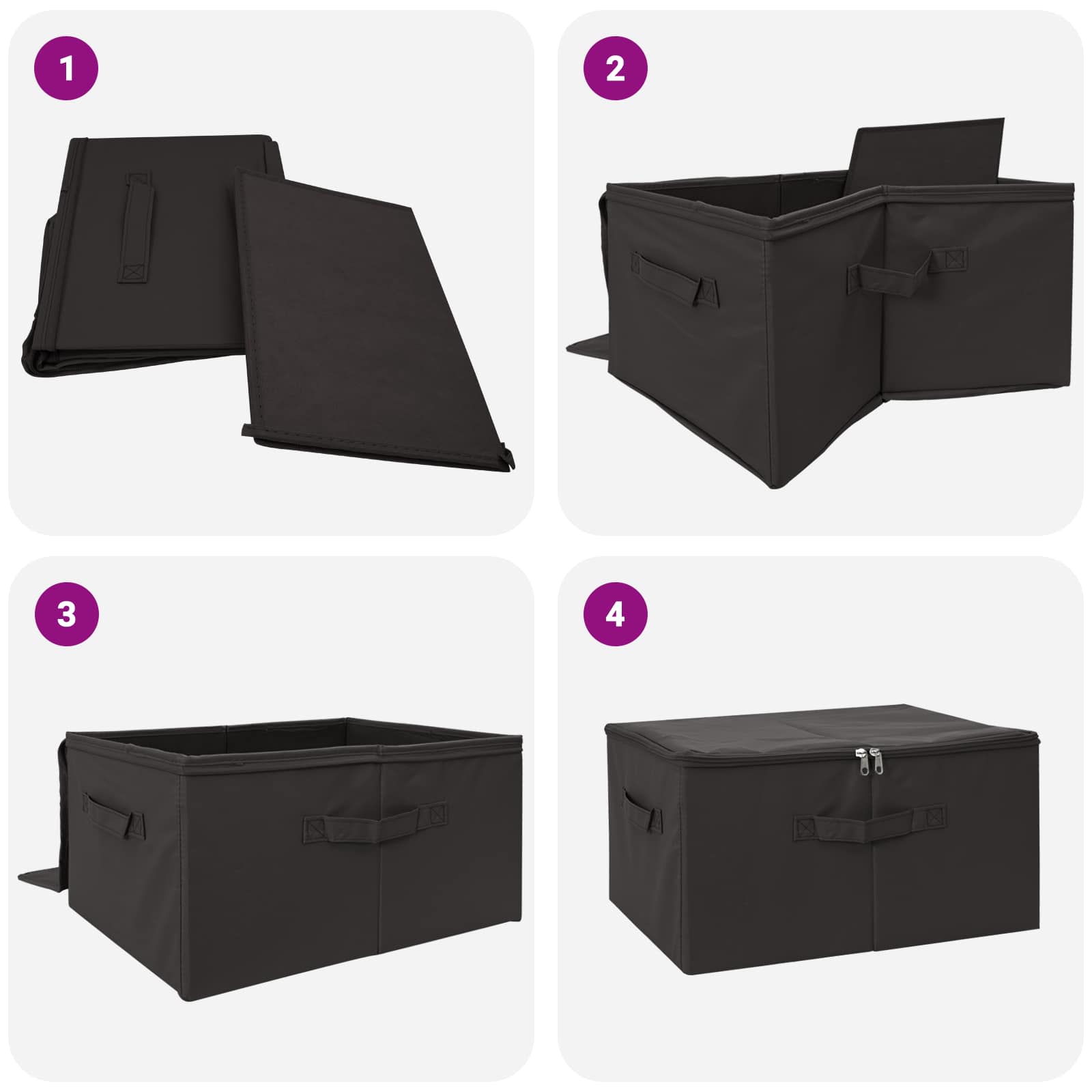 Κουτί αποθήκευσης 24 pcs Ανθρακί 43 x 34 x 23 εκ. Ύφασμα - Pakobazaar