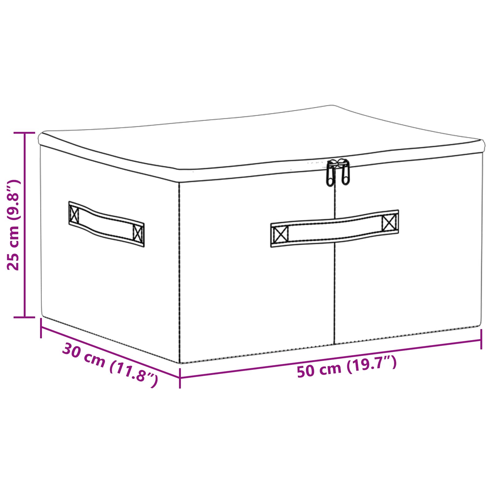 Κουτί αποθήκευσης 24 pcs Κρεμ 50 x 30 x 25 cm Ύφασμα - Pakobazaar