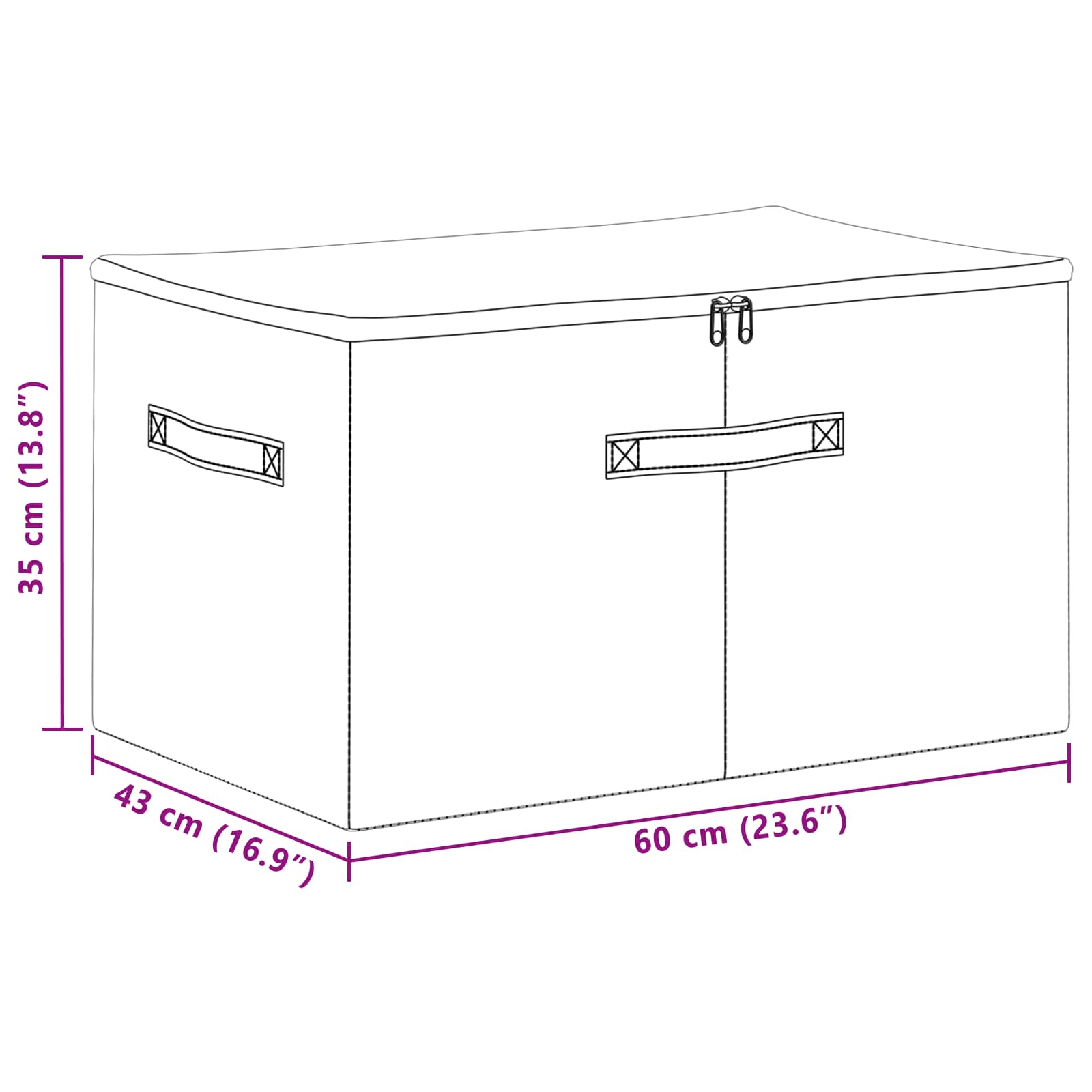 Κουτί αποθήκευσης 24 pcs Κρεμ 60 x 43 x 35 εκ. Ύφασμα - Pakobazaar
