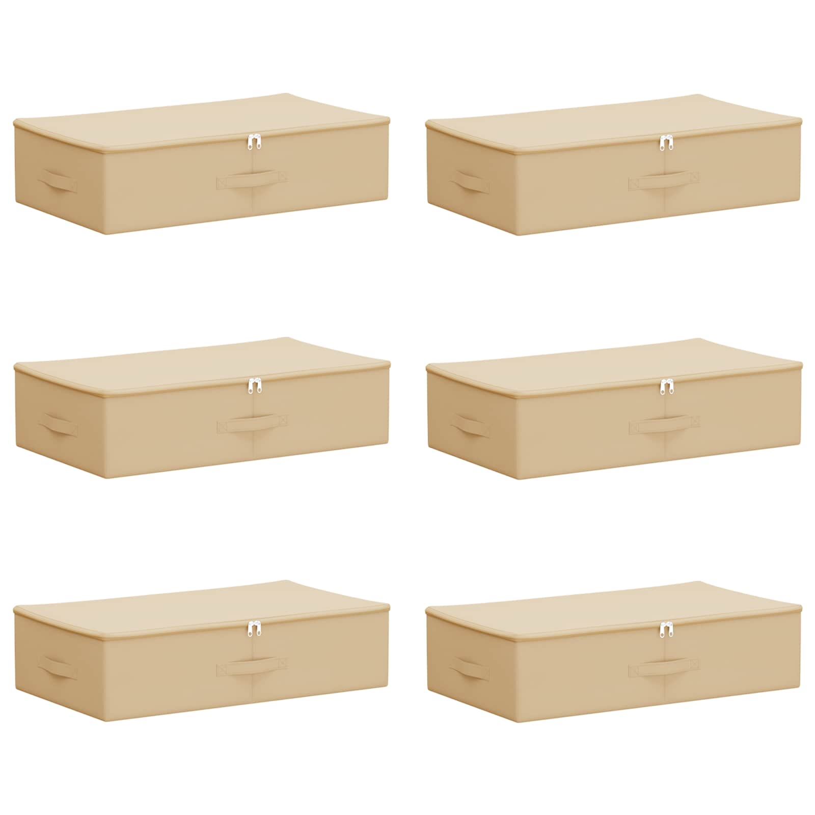Κουτί αποθήκευσης 6 pcs Κρεμ 70 x 40 x 18 εκ. Ύφασμα - Pakobazaar