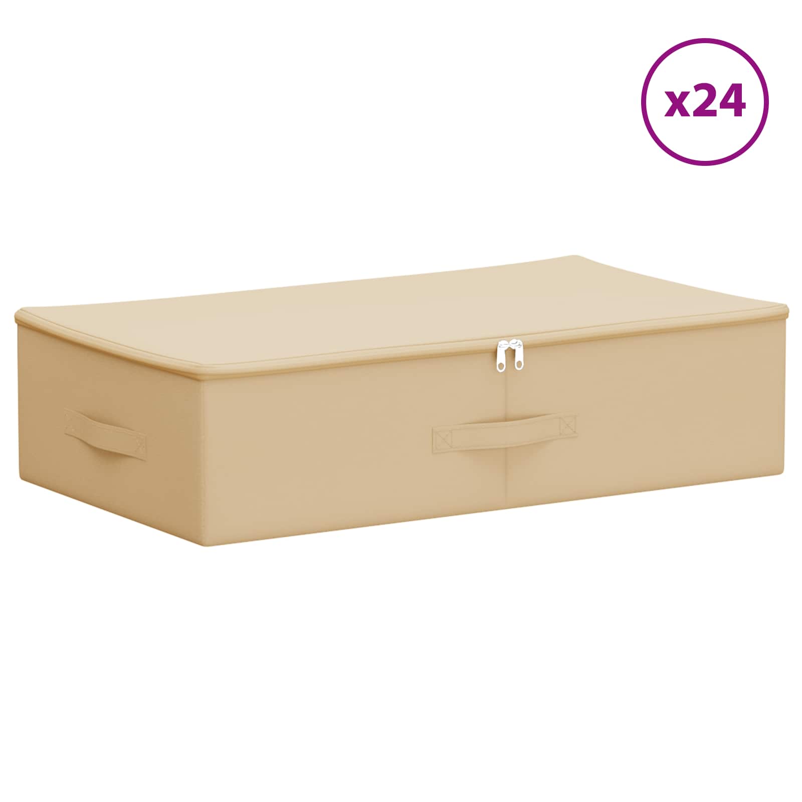 Κουτί αποθήκευσης 24 pcs Κρεμ 70 x 40 x 18 εκ. Ύφασμα - Pakobazaar