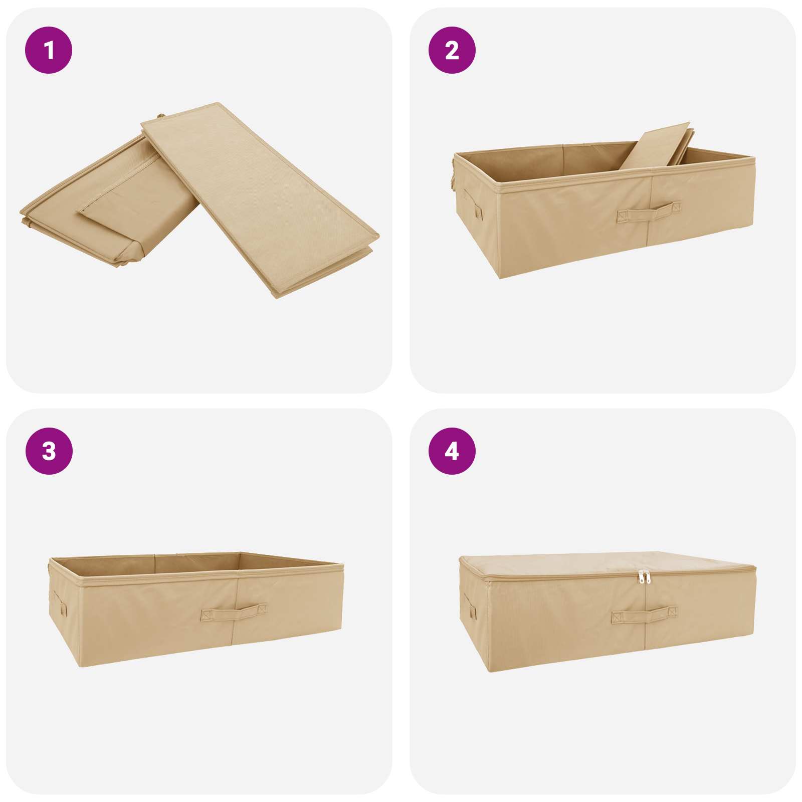Κουτί αποθήκευσης 24 pcs Κρεμ 70 x 40 x 18 εκ. Ύφασμα - Pakobazaar