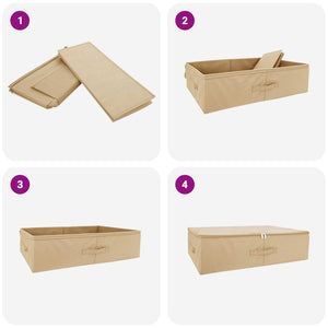 Κουτί αποθήκευσης 24 pcs Κρεμ 70 x 40 x 18 εκ. Ύφασμα - Pakobazaar