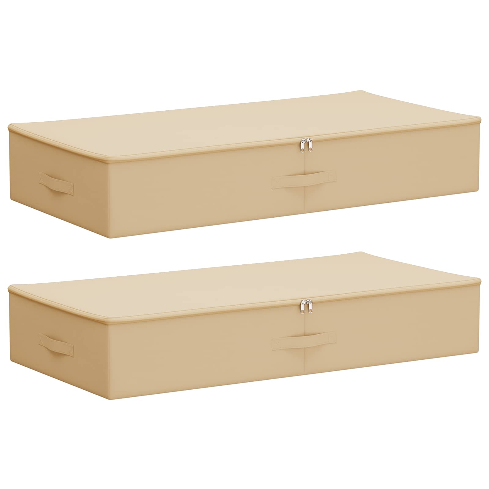Κουτί αποθήκευσης 2 pcs Κρεμ 90 x 48 x 15 εκ. Ύφασμα - Pakobazaar