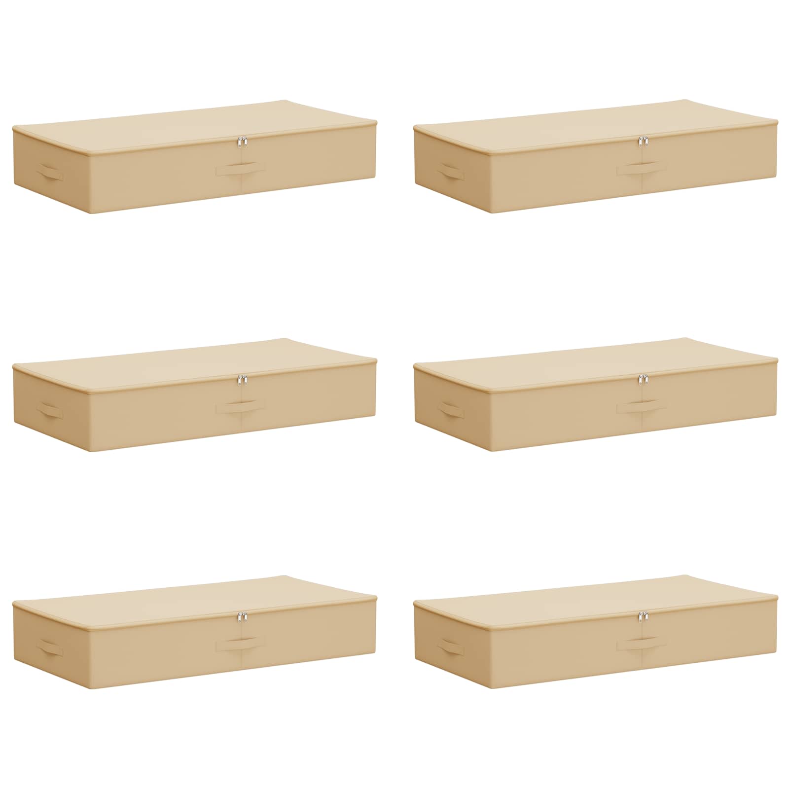 Κουτί αποθήκευσης 6 pcs Κρεμ 90 x 48 x 15 εκ. Ύφασμα - Pakobazaar