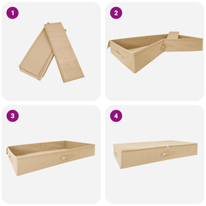 Κουτί αποθήκευσης 6 pcs Κρεμ 90 x 48 x 15 εκ. Ύφασμα - Pakobazaar