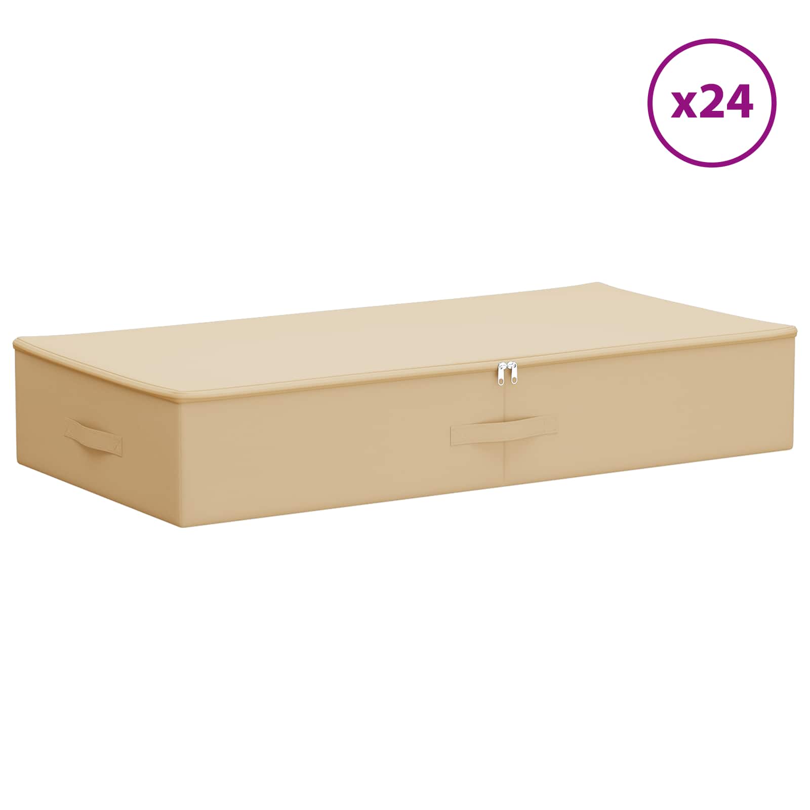 Κουτί αποθήκευσης 24 pcs Κρεμ 90 x 48 x 15 εκ. Ύφασμα - Pakobazaar