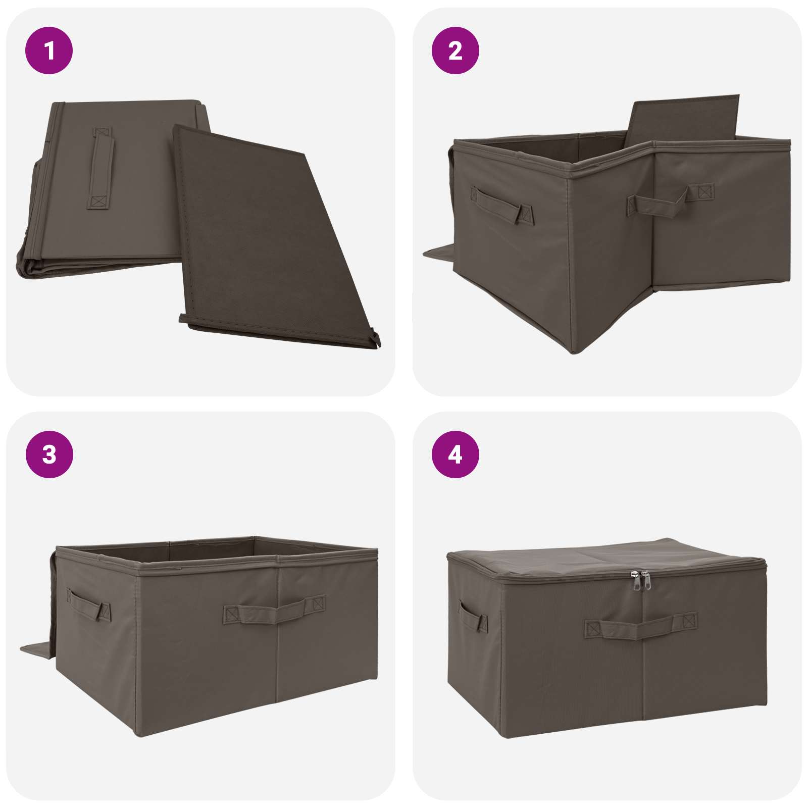 Κουτί αποθήκευσης Γκρι 55 x 35 x 32 εκ. Ύφασμα - Pakobazaar