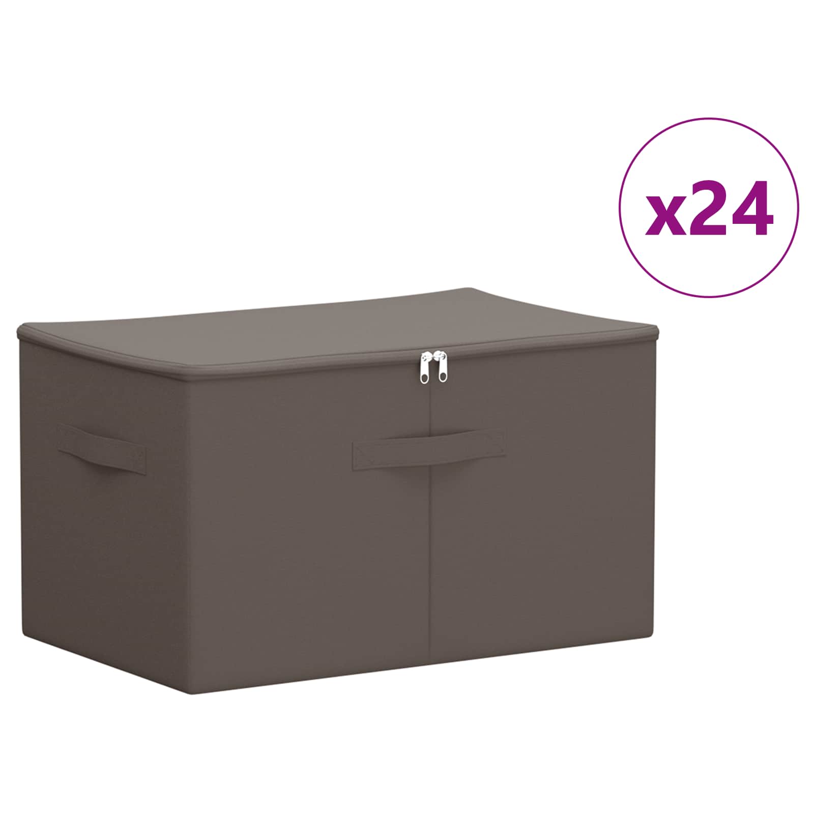 Κουτί αποθήκευσης 24 pcs Γκρι 55 x 35 x 32 εκ. Ύφασμα - Pakobazaar