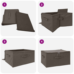 Κουτί αποθήκευσης 2 pcs Γκρι 60 x 43 x 35 εκ. Ύφασμα - Pakobazaar