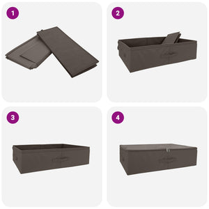 Κουτί αποθήκευσης 6 pcs Γκρι 70 x 40 x 18 εκ. Ύφασμα - Pakobazaar
