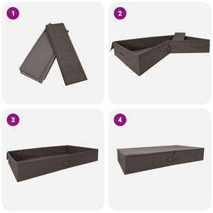 Κουτί αποθήκευσης 2 pcs Γκρι 90 x 48 x 15 εκ. Ύφασμα - Pakobazaar