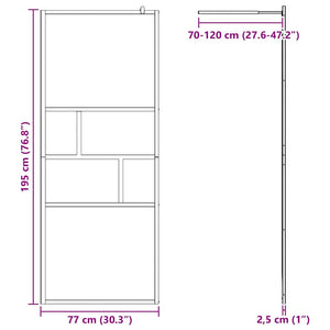 Τοίχος Ντους Walk-in Μαύρο 80 x 195 x 0,5 εκ.