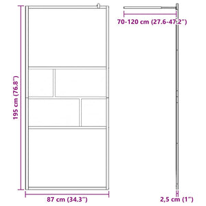Τοίχος Ντους Walk-in Μαύρο 90 x 195 x 0,5 εκ.