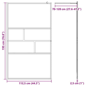 Τοίχος Ντους Walk-in Μαύρο 115 x 195 x 0,5 εκ.