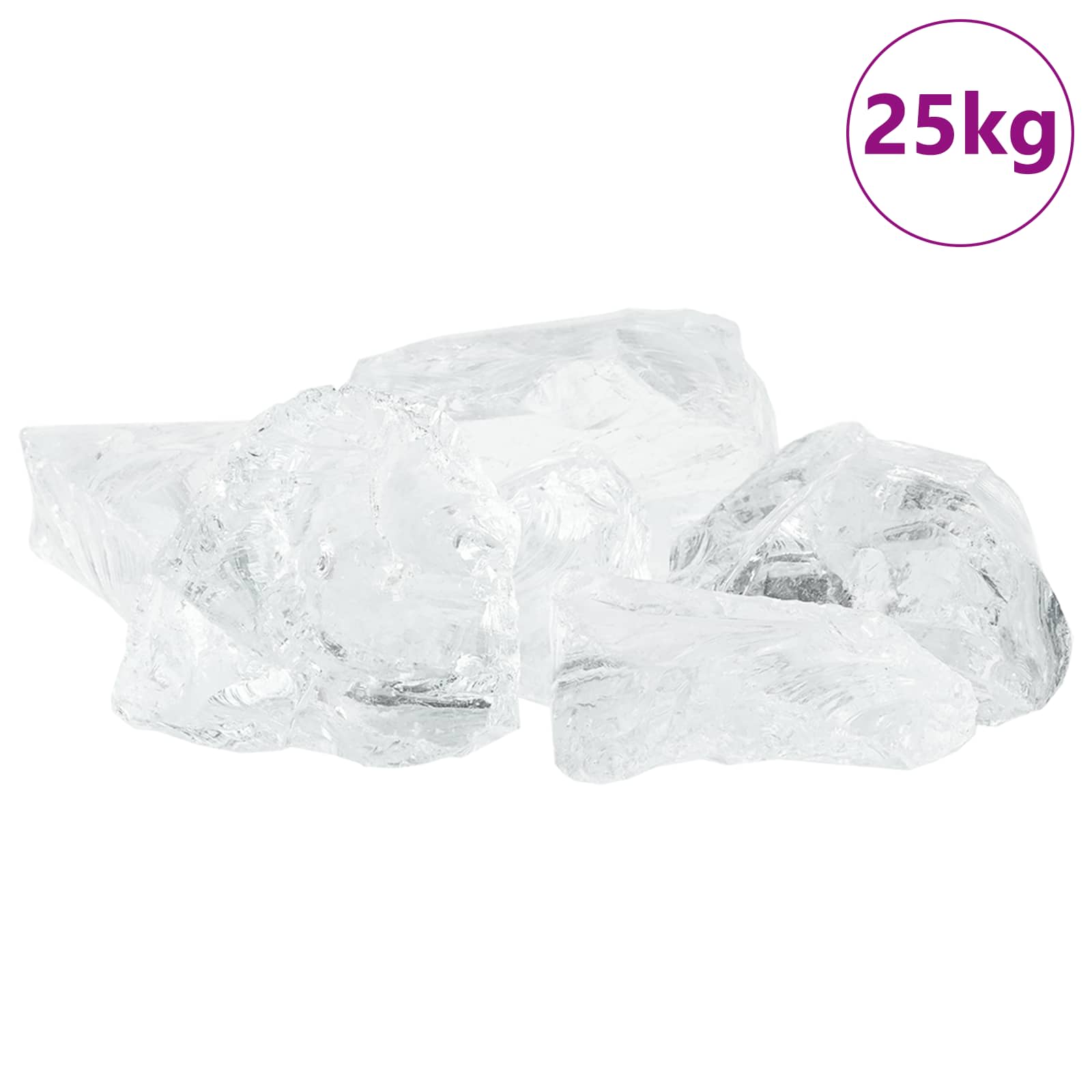 Πέτρες Κήπου Λευκό 12 cm Γυαλί - Pakobazaar