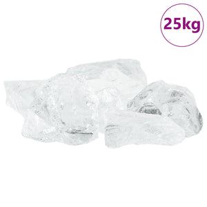 Πέτρες Κήπου Λευκό 12 cm Γυαλί - Pakobazaar