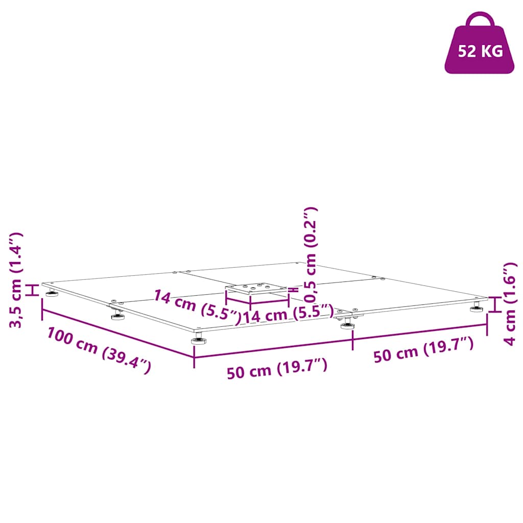 Βάση ομπρέλας Σκοτεινός γκρι ξύλινος σχεδιασμός