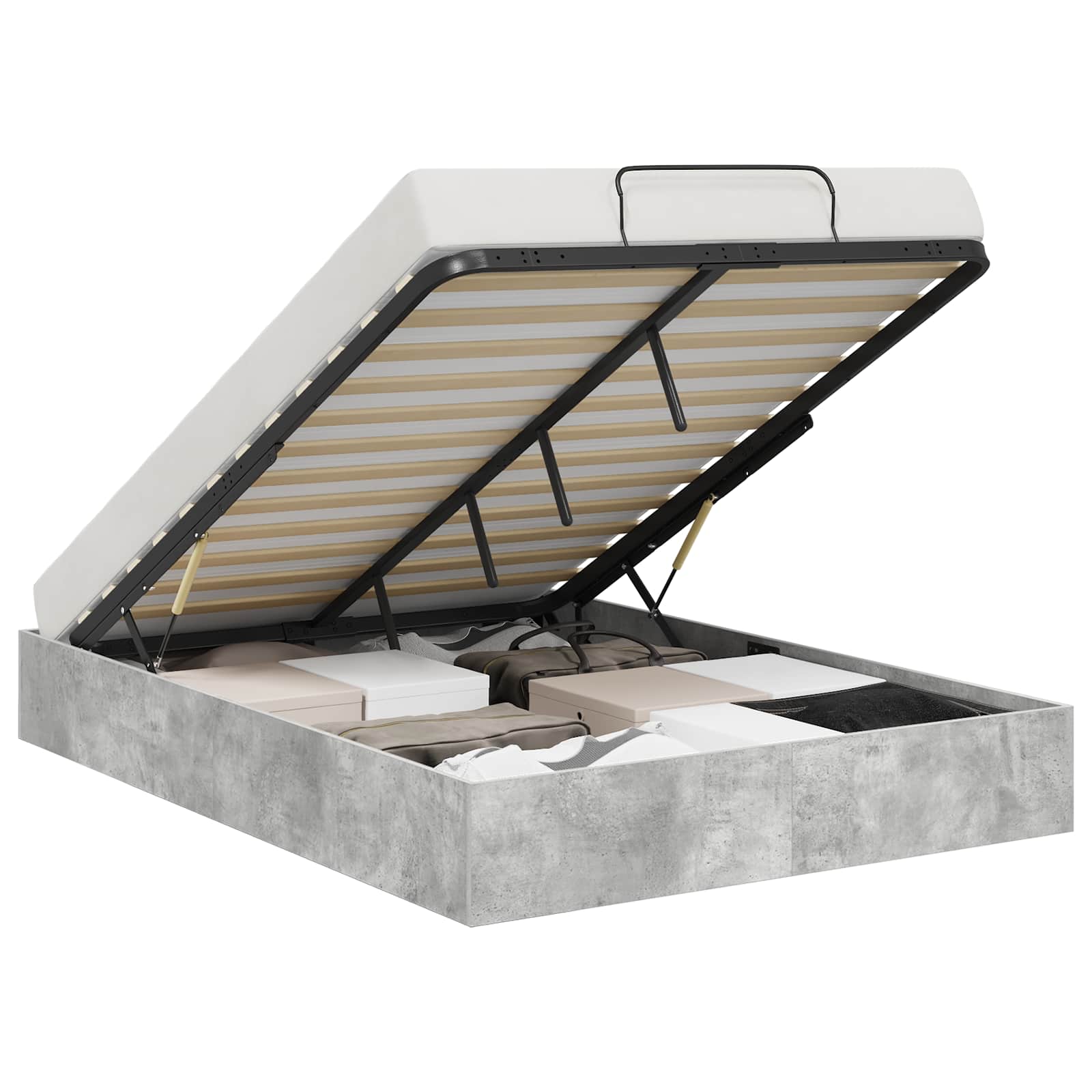 Κρεβάτι Οθωμανικού Τύπου Σκυρόδεμα Γκρι 150 x 200 cm - Pakobazaar