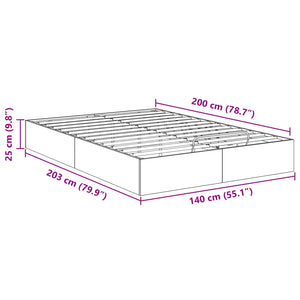 Κρεβάτι Οθωμανικού Τύπου Παλιό ξύλο 203 x 140 x 25 εκ