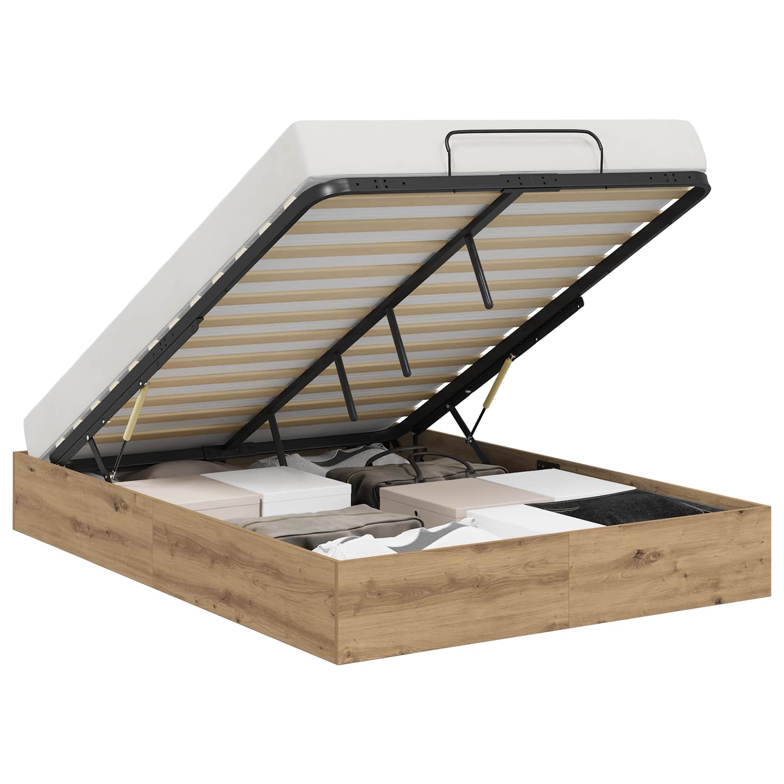 Κρεβάτι Οθωμανικού Τύπου με αποθήκευση Artisan Oak 140 x 200 cm - Pakobazaar