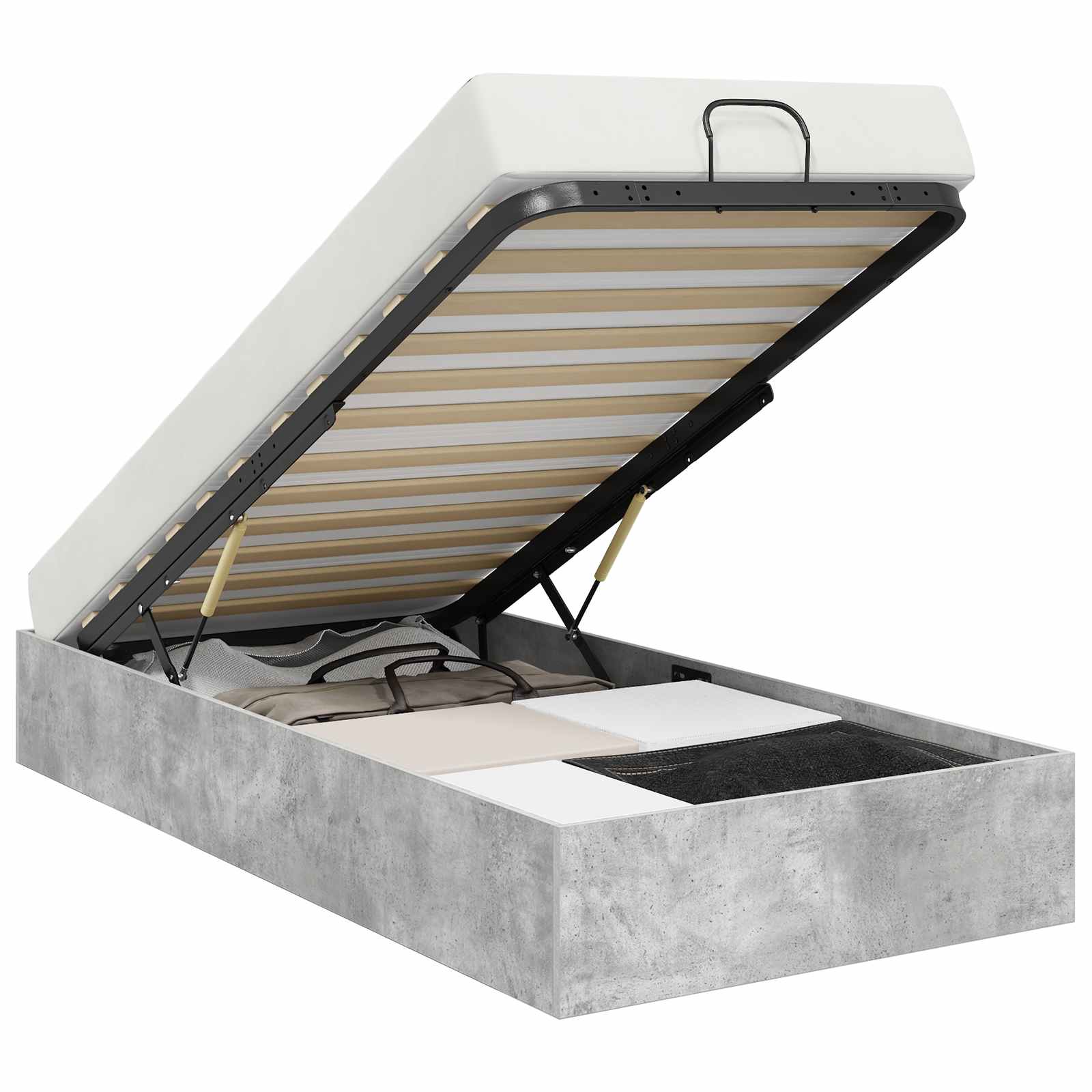 Κρεβάτι Οθωμανικού Τύπου Σκυρόδεμα Γκρι 100 x 200 cm - Pakobazaar