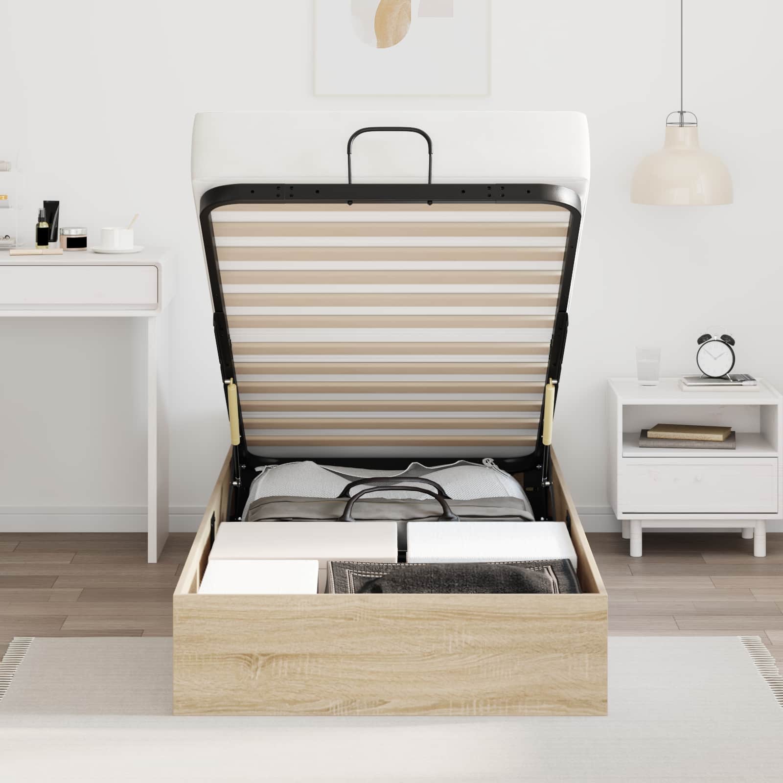 Κρεβάτι Οθωμανικού Τύπου Δρύς Sonoma 203 x 90 x 25 εκ