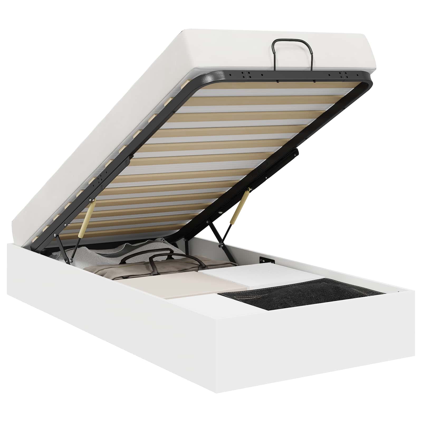 Κρεβάτι Οθωμανικού Τύπου Λευκό 80,5 x 200 εκ Επεξεργασμένο ξύλο - Pakobazaar