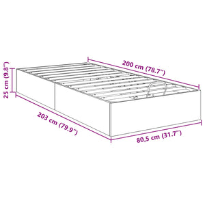 Κρεβάτι Οθωμανικού Τύπου Δρύς Sonoma 203 x 80,5 x 25 εκ - Pakobazaar