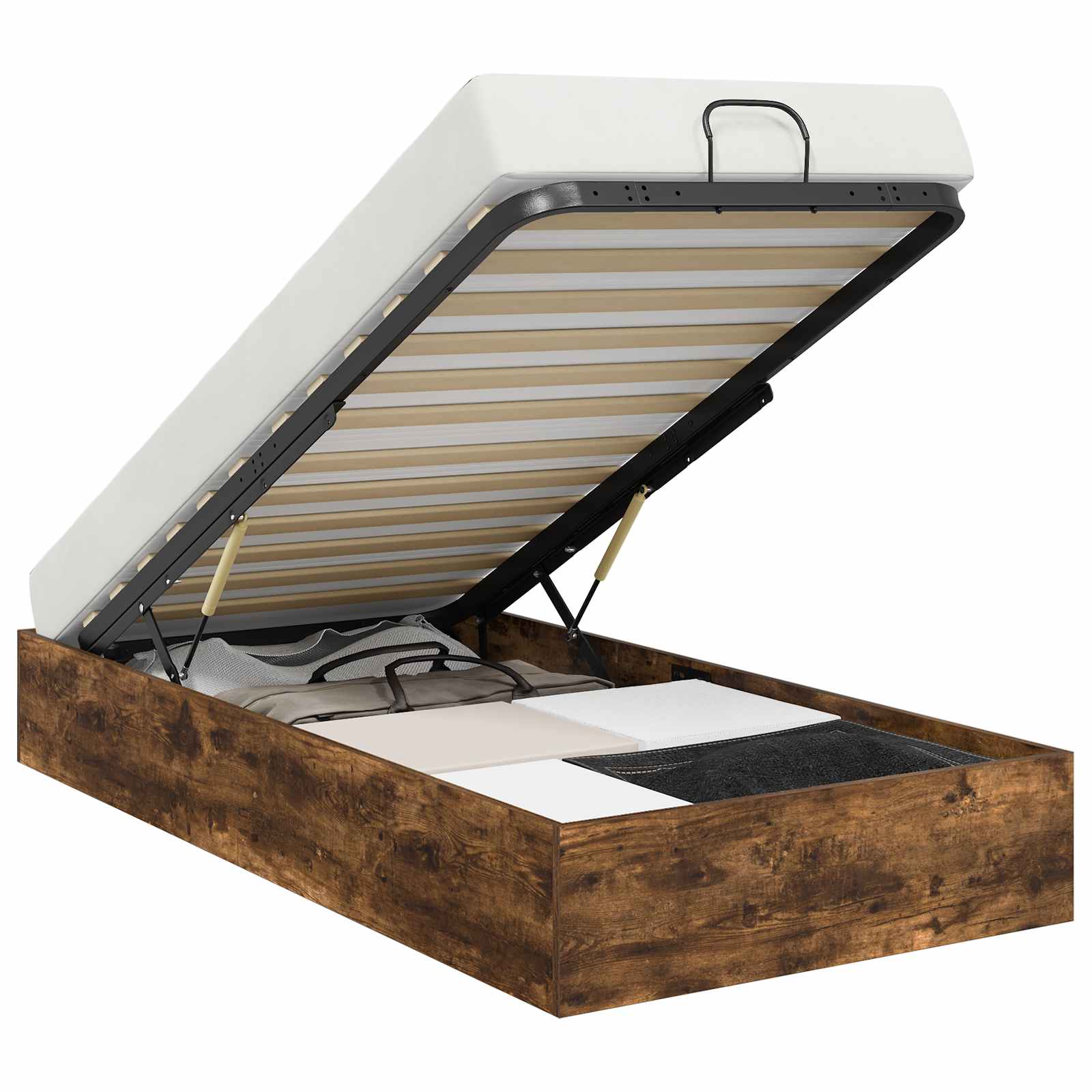 Κρεβάτι Οθωμανικού Τύπου Καπνιστό Δρύς 80,5 x 200 εκ - Pakobazaar