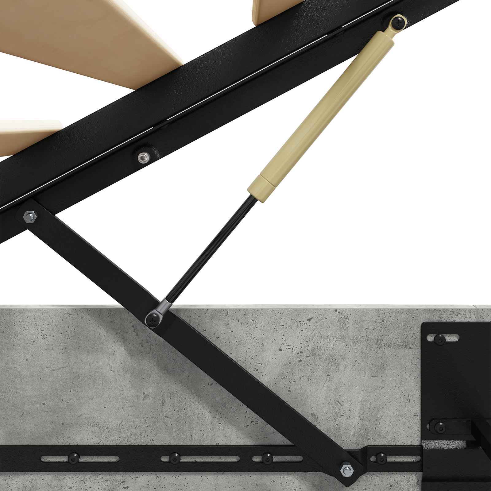 Κρεβάτι Οθωμανικού Τύπου Σκυρόδεμα Γκρι 120 x 190 cm - Pakobazaar