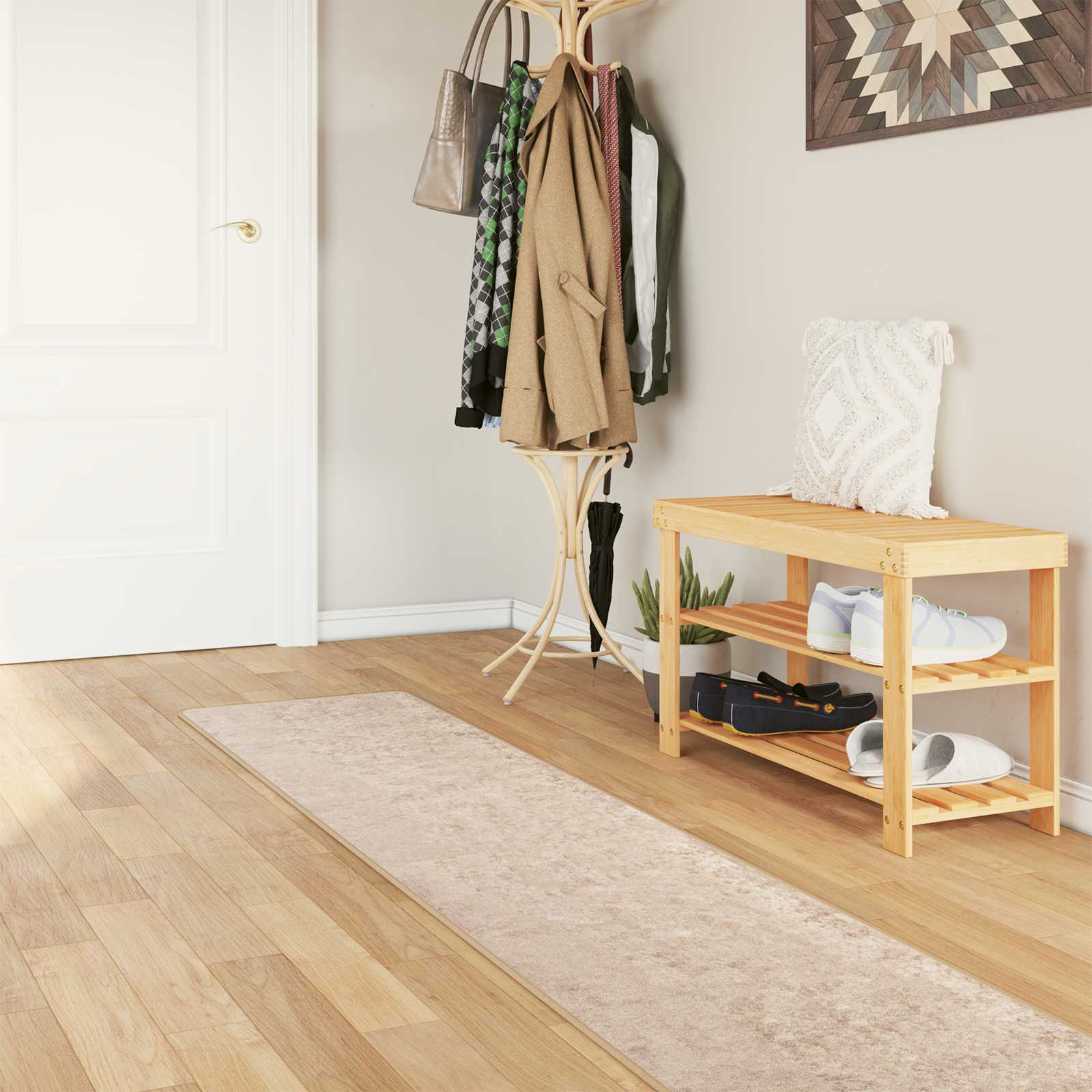 Χαλί Runner MARSA Μπεζ 50 x 350 εκ. Πολυέστερ και PVC - Pakobazaar