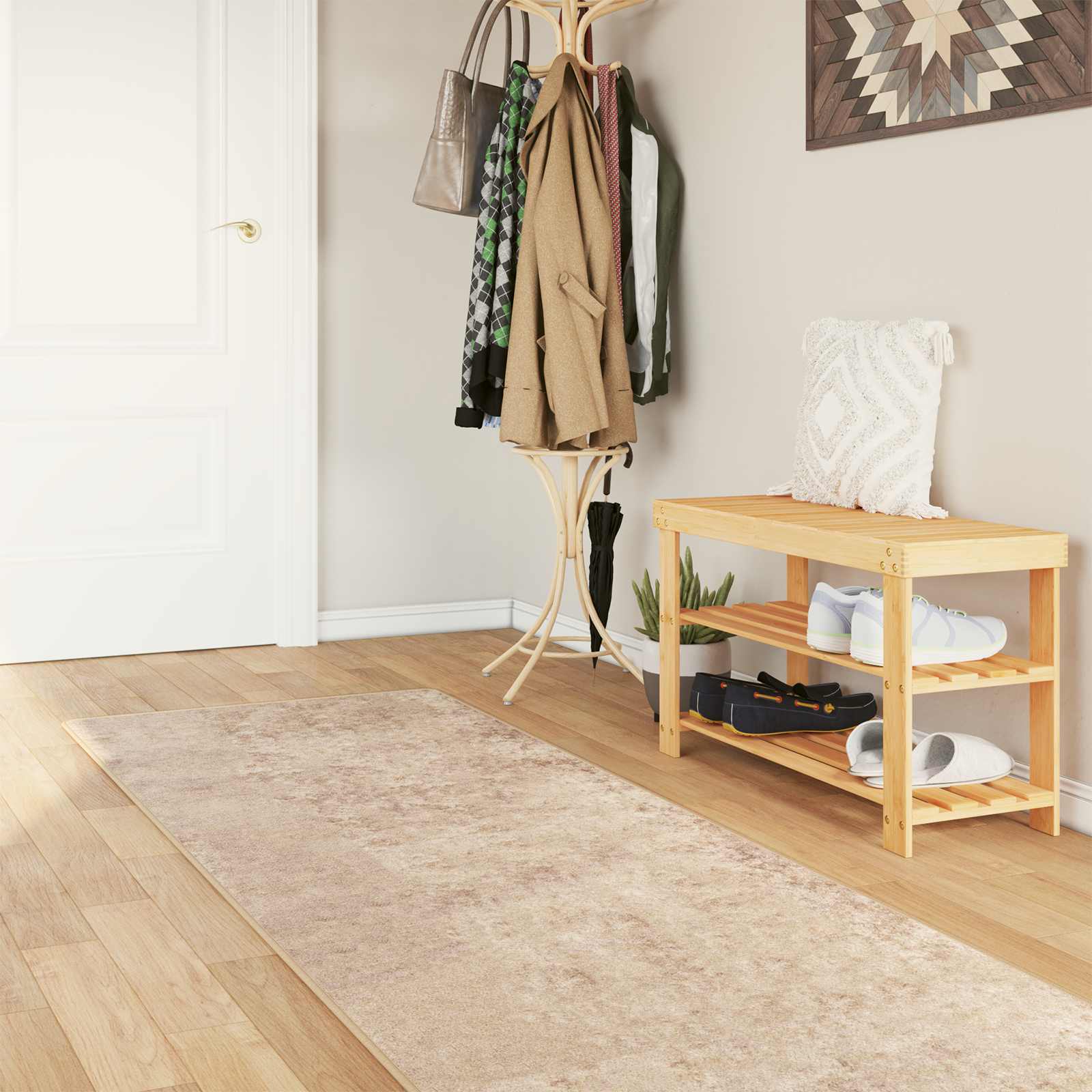 Χαλί Runner MARSA Μπεζ 80 x 250 cm Πολυέστερ και PVC - Pakobazaar