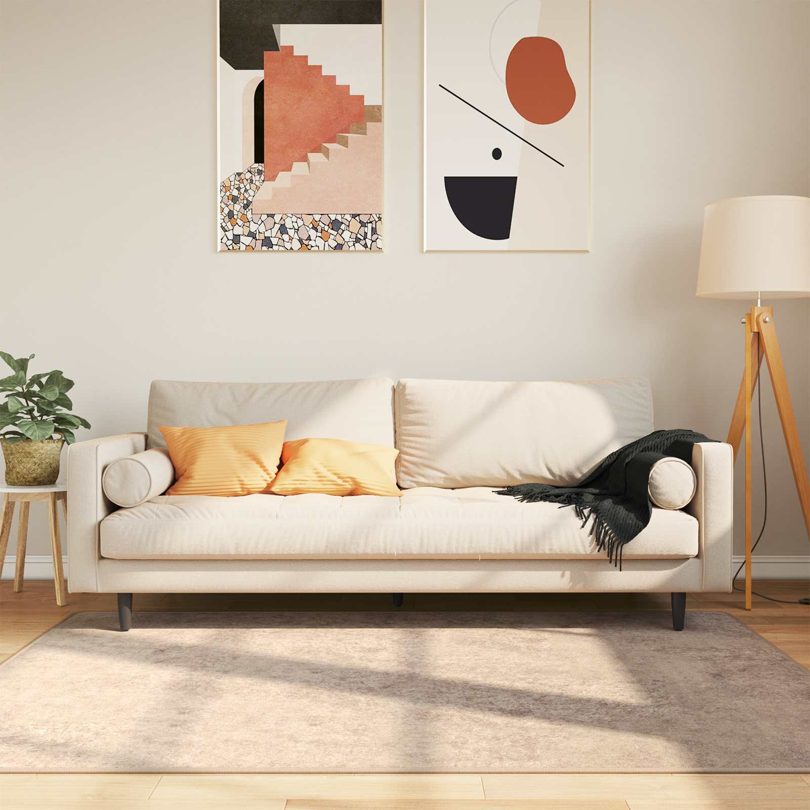 Χαλί Runner MARSA Μπεζ 120 x 170 cm Πολυέστερ και PVC - Pakobazaar