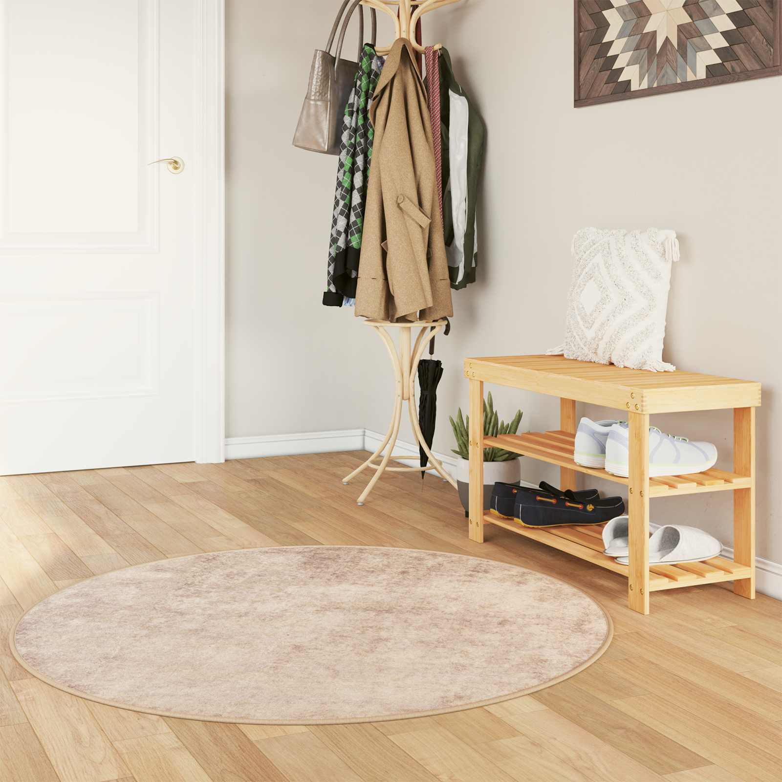 Χαλί Runner MARSA Μπεζ 120 x 120 cm Πολυέστερ και PVC - Pakobazaar