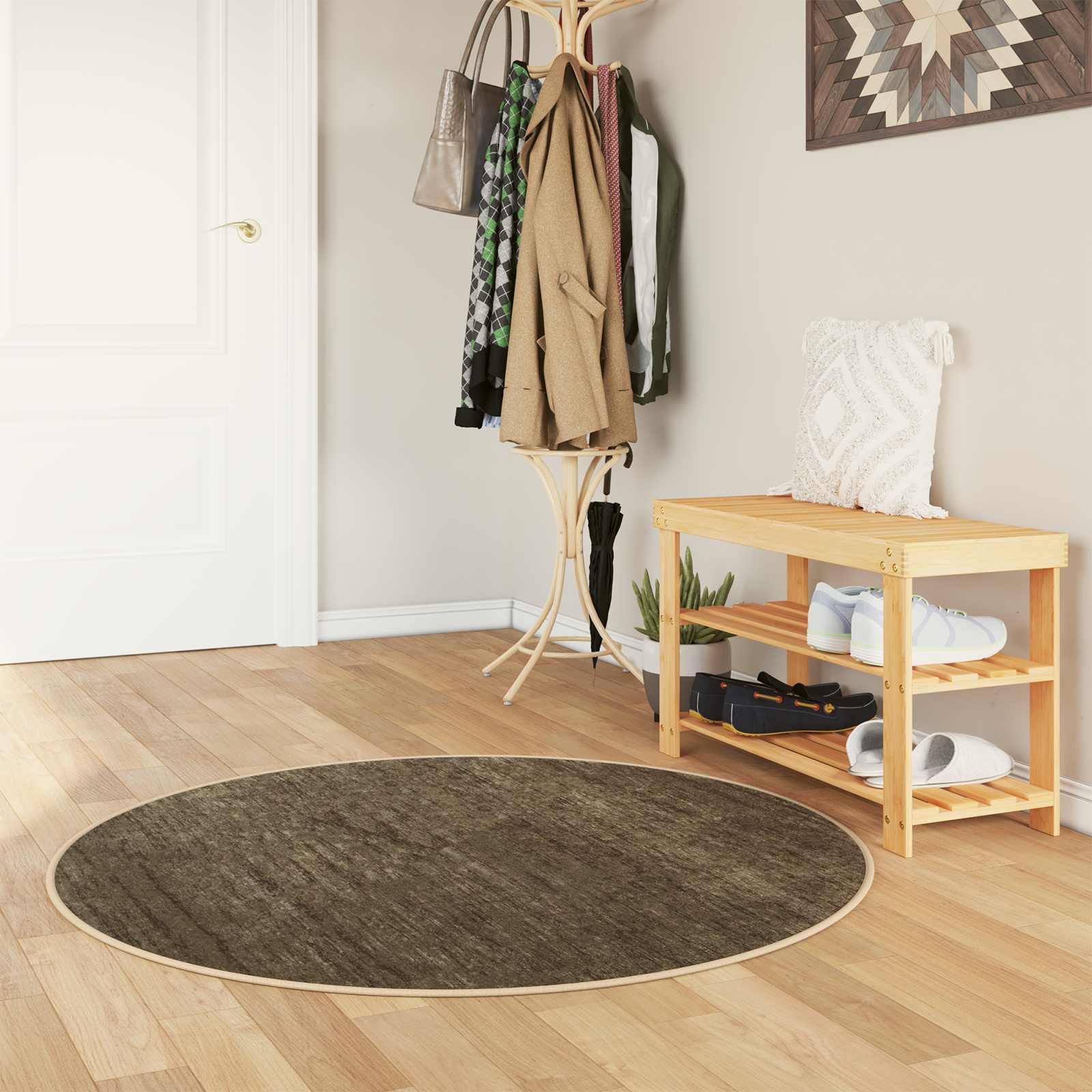 Χαλί Runner MARSA Δασώδες Πράσινο Ø 120 cm Πολυέστερ και PVC - Pakobazaar