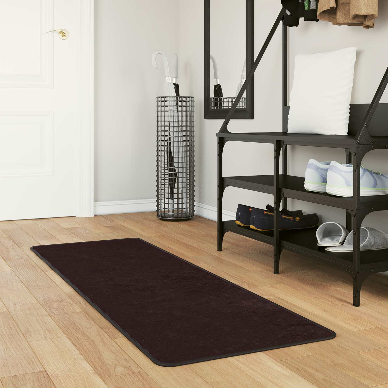 Χαλί Runner MARSA Ανθρακί 200 x 50 εκ. Πολυέστερ και PVC - Pakobazaar
