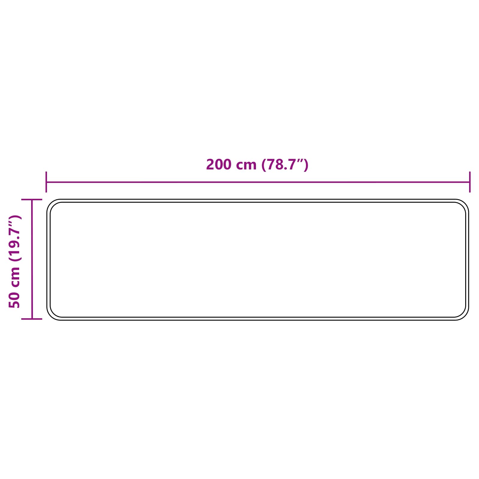 Χαλί Runner MARSA Ανθρακί 200 x 50 εκ. Πολυέστερ και PVC - Pakobazaar