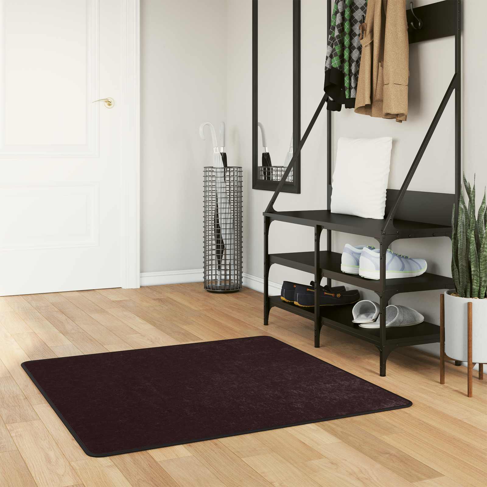 Χαλί Runner MARSA Ανθρακί 100 x 100 cm Πολυέστερ και PVC - Pakobazaar