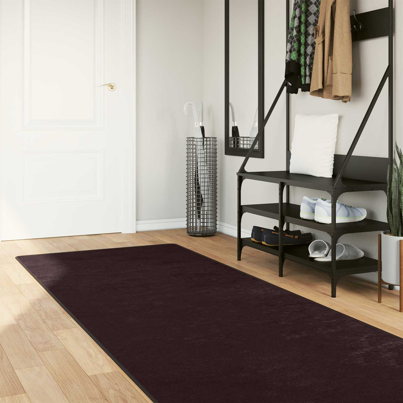 Χαλί Runner MARSA Ανθρακί 450 x 100 εκ. Πολυέστερ και PVC - Pakobazaar