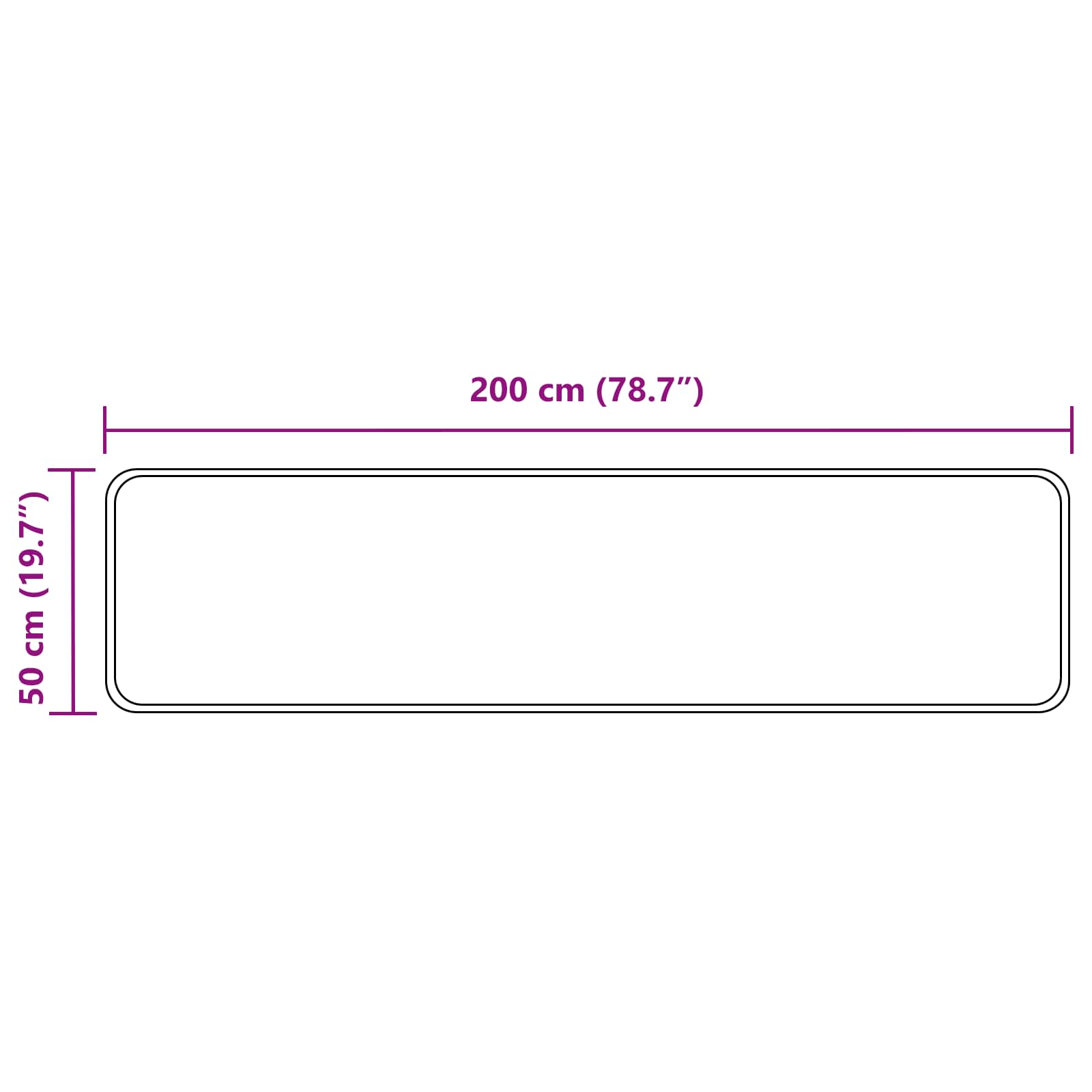 Χαλί Runner MARSA Γκρι 200 x 50 εκ. Πολυέστερ και PVC - Pakobazaar