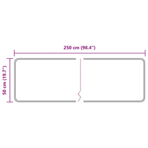 Χαλί Runner MARSA Γκρι 250 x 50 εκ. Πολυέστερ και PVC - Pakobazaar