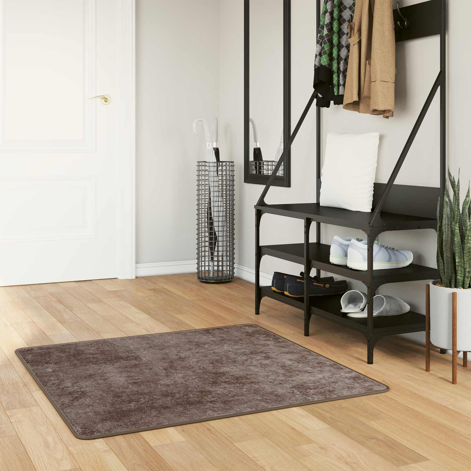 Χαλί Runner MARSA Γκρι 100 x 100 cm Πολυέστερ και PVC - Pakobazaar