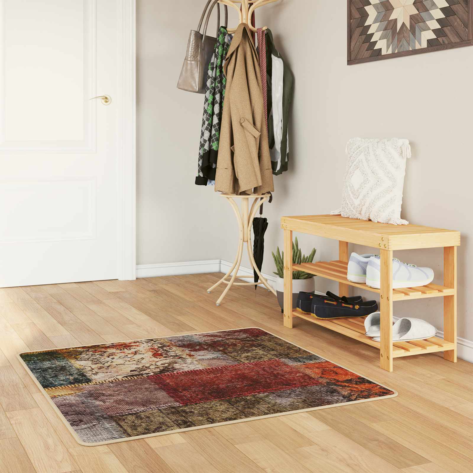 Χαλί Runner MARSA Πολύχρωμο 100 x 100 cm Πολυέστερ και PVC - Pakobazaar