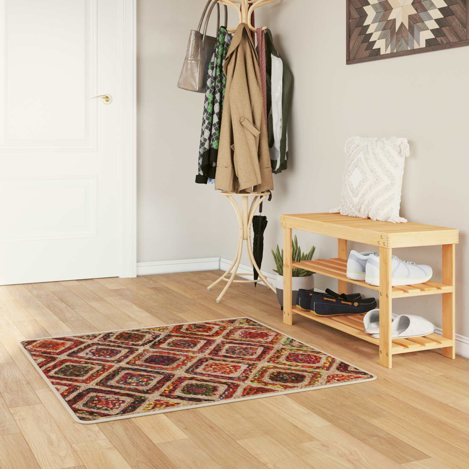 Χαλί Runner MARSA Πολύχρωμο 100 x 100 cm Πολυέστερ και PVC - Pakobazaar