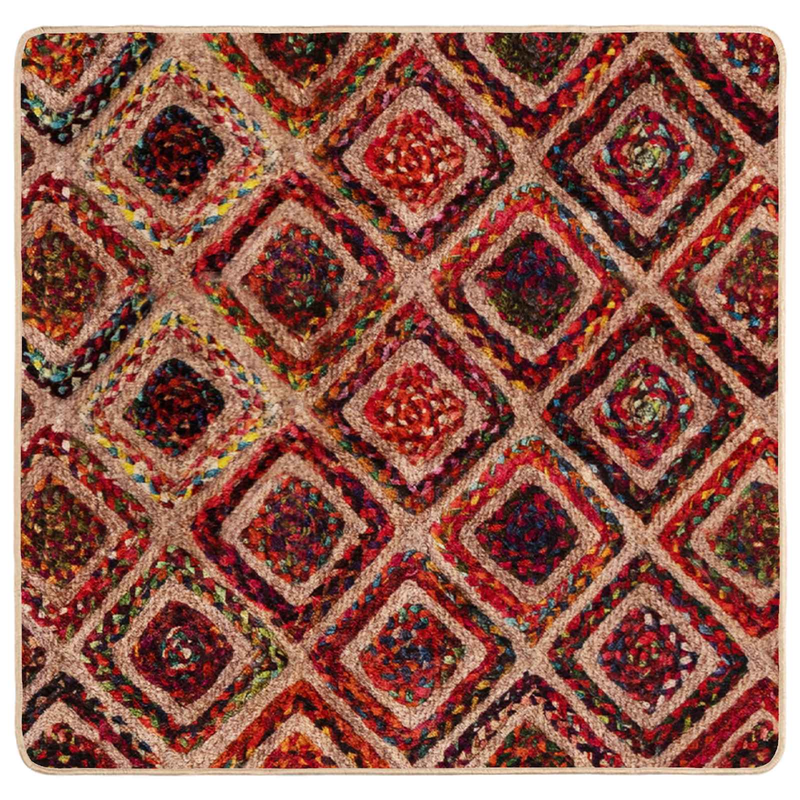 Χαλί Runner MARSA Πολύχρωμο 100 x 100 cm Πολυέστερ και PVC - Pakobazaar